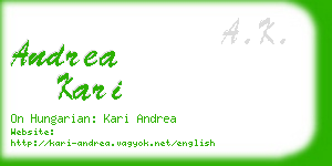 andrea kari business card